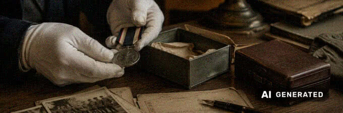 Historische Militaria wie Orden, Urkunden und Feldpost auf einem neutralen Tisch zur kostenlosen Ersteinschätzung