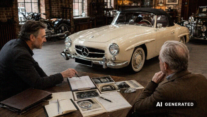 Beratung und Einschätzung eines historischen Oldtimers anhand von Fahrzeug und Unterlagen
